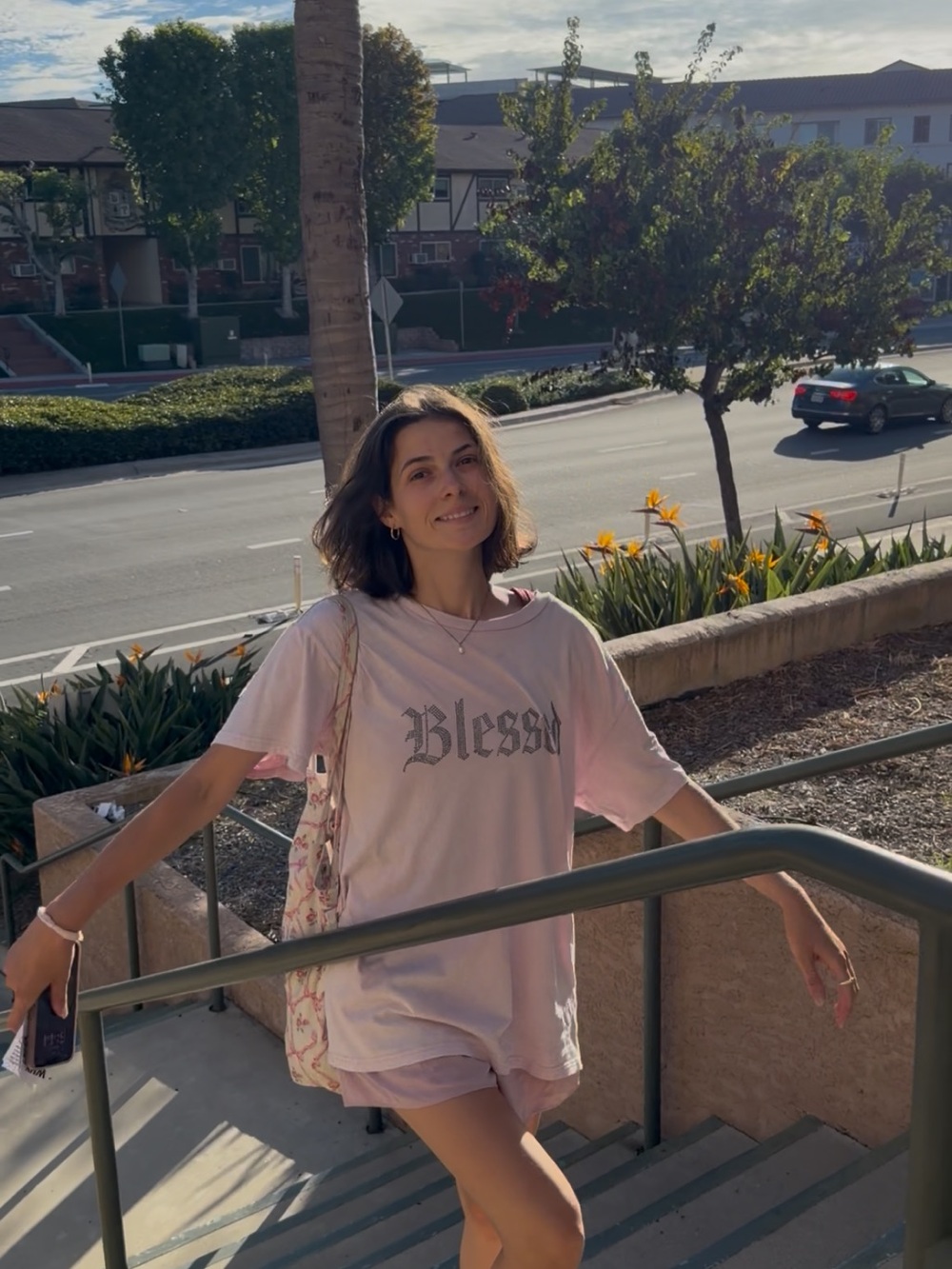 Blessed Pink Angel Wing Graphic Tee